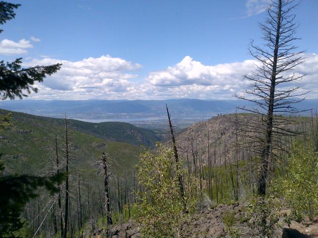 Looking down to Kelowna